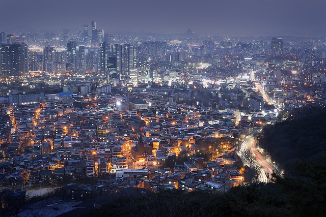 The night view of Seoul in Korea